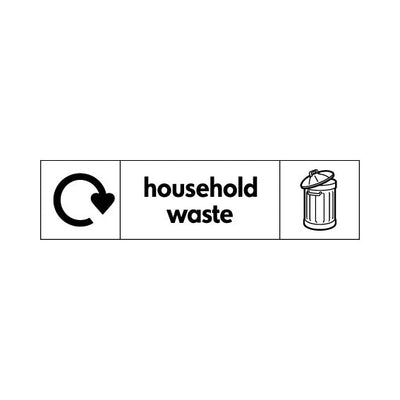 Household Waste Recycling & Icon - Landscape Sign HW003 HW LN3