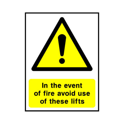 In The Event Of Fire Avoid Use Of These Lifts - Portrait Sign LS012 LS PT1