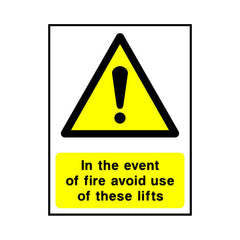 In The Event Of Fire Avoid Use Of These Lifts - Portrait Sign LS012 LS PT1