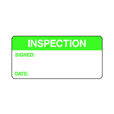 Inspection Signed Date - Sticker Sheet QCS007 QCS ST1
