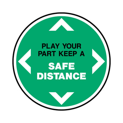 Keep A Safe Distance Circle - Circle Sign FG023 FG CR1