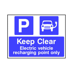 Keep Clear - Electric Vehicle Charging Point Only - Landscape Sign P039 PA LN1