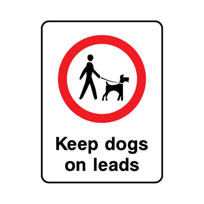 Keep Dogs On Leads - Portrait Sign PP021 PP PT1