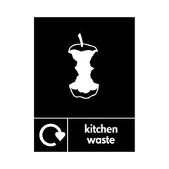 Kitchen Waste Recycling & Icon - Portrait Sign HOR024 HOR PT1