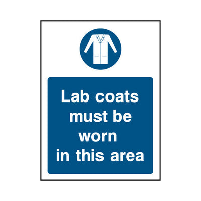 Lab Coats Must Be Worn In This Area - Portrait Sign PC011 PC PT1