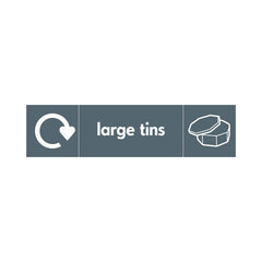Large Tins Recycling & Icon - Landscape Sign MR030 MR LN3