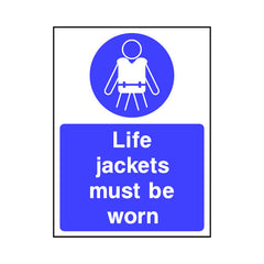Life Jackets Must Be Worn - Portrait Sign WS052 WS PT1