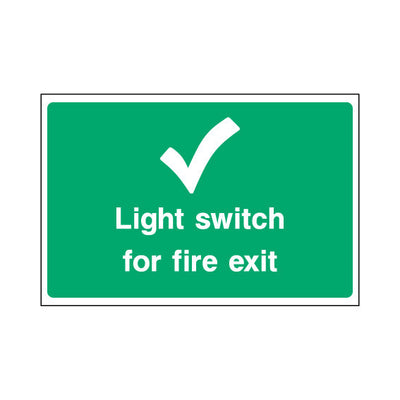 Light Switch For Fire Exit - Landscape Sign EE097 EE LN1