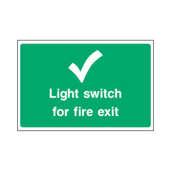 Light Switch For Fire Exit - Landscape Sign EE097 EE LN1