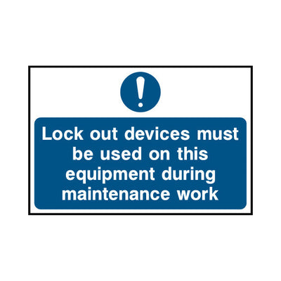 Lock Out Devices Must Be Used On This Equipment During Maintenance - Landscape Sign LKS006 LKS LN1