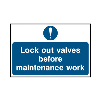 Lock Out Valves Before Maintenance Work - Landscape Sign LKS004 LKS LN1