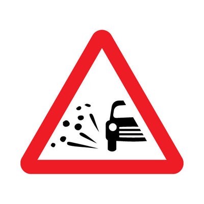 Loose Chippings Warning (UK Traffic) - Landscape Sign TRTW021 TRTW LN1