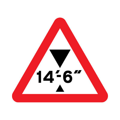 Low Bridge Or Height Restriction 14ft 6inch (UK Traffic) - Landscape Sign UKT006 UKT LN1