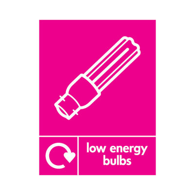 Low Energy Bulbs Recycling Icon - Portrait Sign ER056 ER PT1