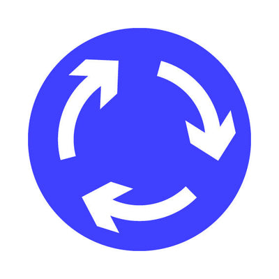 Mini-roundabout (traffic) - Square Sign RRTS021 RRT SQ1