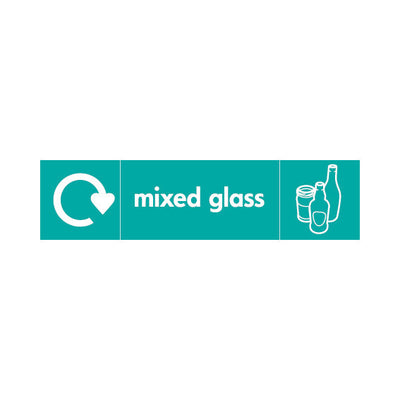 Mixed Glass (Icons Left And Right) - Landscape Sign GR019 GR LN3