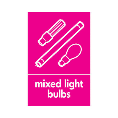Mixed Light Bulbs Disposal - Portrait Sign ER019 ER PT1