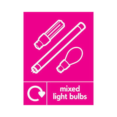 Mixed Light Bulbs Recycling Icon - Portrait Sign ER057 ER PT1