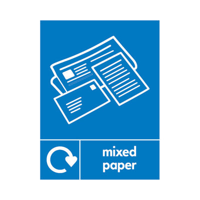 Mixed Paper Recycling & Icon - Portrait Sign PAP043 PAP PT1