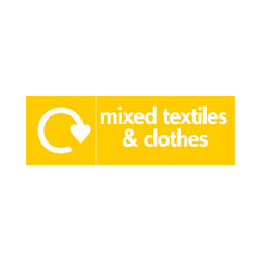 Mixed Textiles & Clothes Recycling - Landscape Sign TCR002 TCR LN3