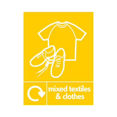 Mixed Textiles & Clothes Recycling & Icon - Portrait Sign TCR022 TCR PT1