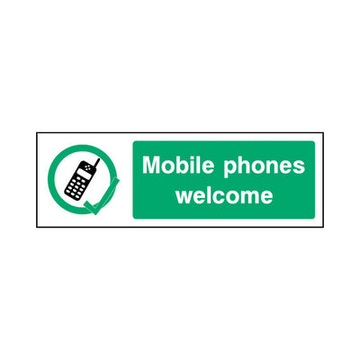 Mobile Phones Welcome - Landscape Sign GP132 GP LN3