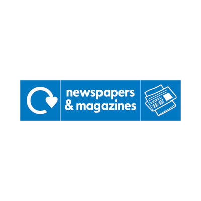 Newspapers & Magazines Recycling & Icon - Landscape Sign PAP021 PAP LN3
