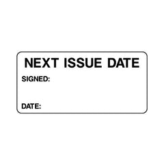 Next Issue Date - Signed & Date - Sticker Sheet QCS077 QCS ST1
