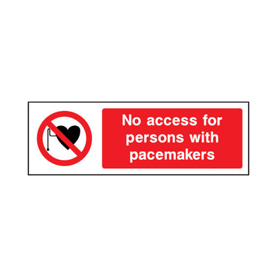 No Access For Persons With Pacemakers - Landscape Sign - LN3 AR019 AR