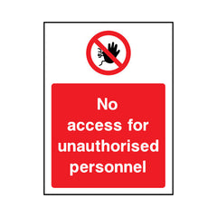 No Access For Unauthorised Personnel v2 - Portrait Sign - PT1 AR030 AR
