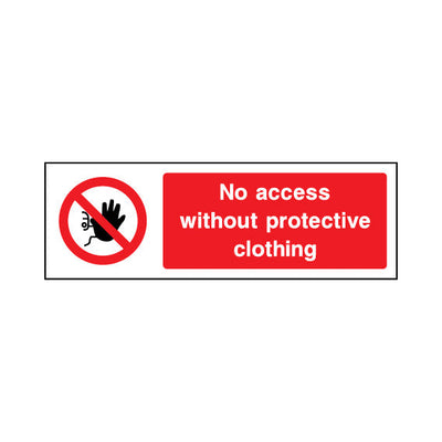 No Access Without Protective Clothing - Landscape Sign - LN3 AR004 AR