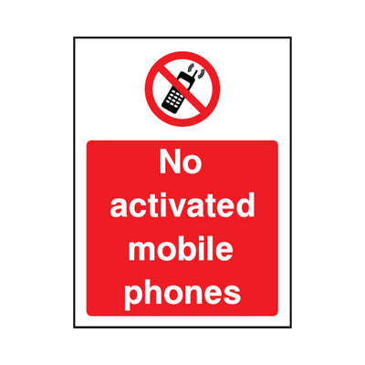 No Activated Mobile Phones - Portrait Sign GP077 GP PT1