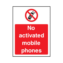 No Activated Mobile Phones - Portrait Sign GP077 GP PT1