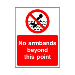 No Armbands Beyond This Point - Portrait Sign WS016 WS PT1