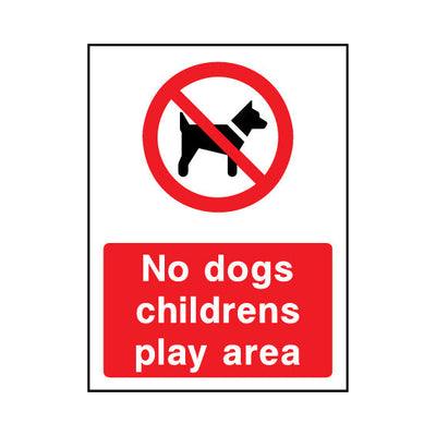 No Dogs - Children's Play Area - Portrait Sign - PT1 CA072 CA