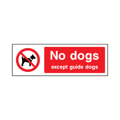 No Dogs - Except Guide Dogs - Landscape Sign GP021 GP LN3