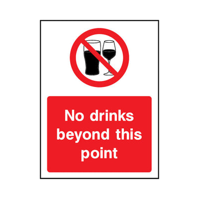 No Drinks Beyond This Point - Portrait Sign GP126 GP PT1