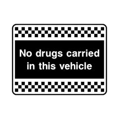 No Drugs Carried In This Vehicle - Landscape Sign S068 SE LN1