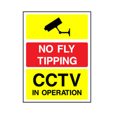 No Fly Tipping - CCTV In Operation - Portrait Sign GP139 GP PT1