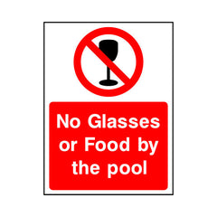 No Glass Or Food By The Pool - Portrait Sign WS020 WS PT1