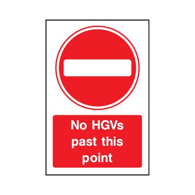 No HGVs Past This Point - Portrait Sign - PT1 CN035 CN