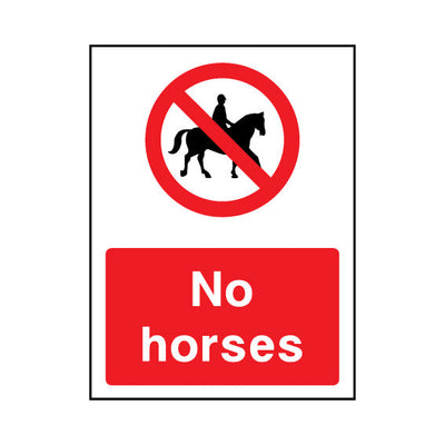 No Horses - Portrait Sign - PT1 CA069 CA