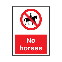 No Horses - Portrait Sign - PT1 CA069 CA
