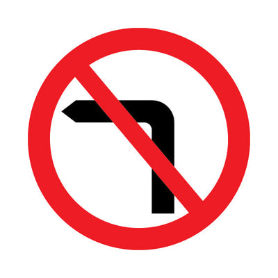 No Left Turn (traffic) - Square Sign RRTS016 RRT SQ1
