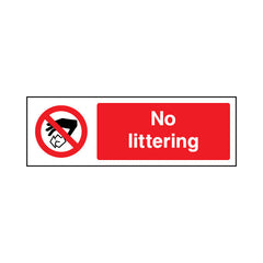 No Littering - Landscape Sign PP034 PP LN3
