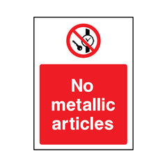 No Metallic Articles - Portrait Sign GP099 GP PT1