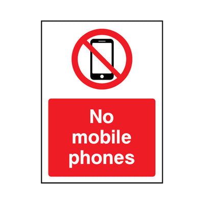 No Mobile Phones - Portrait Sign GP118 GP PT1