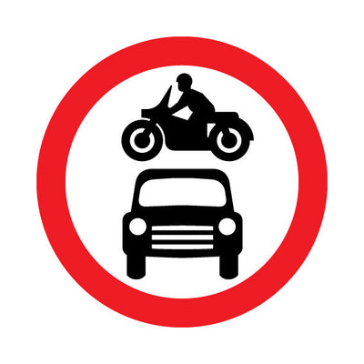 No Motor Vehicles (traffic) - Square Sign RRTS027 RRT SQ1
