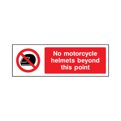 No Motorcycle Helmets Beyond This Point - Landscape Sign GP055 GP LN3