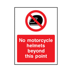 No Motorcycle Helmets Beyond This Point - Portrait Sign GP120 GP PT1